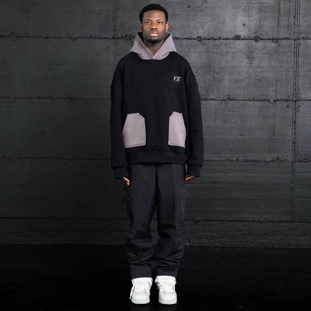 black contrast hoodie