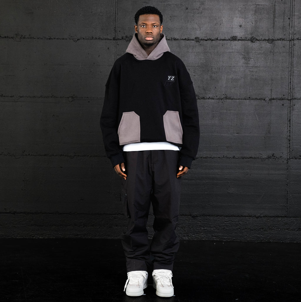 black contrast hoodie