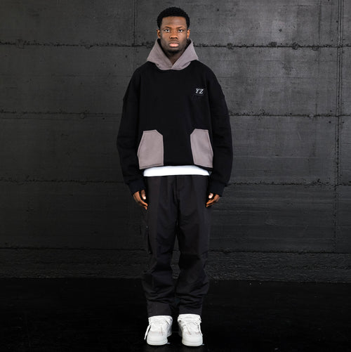 black contrast hoodie