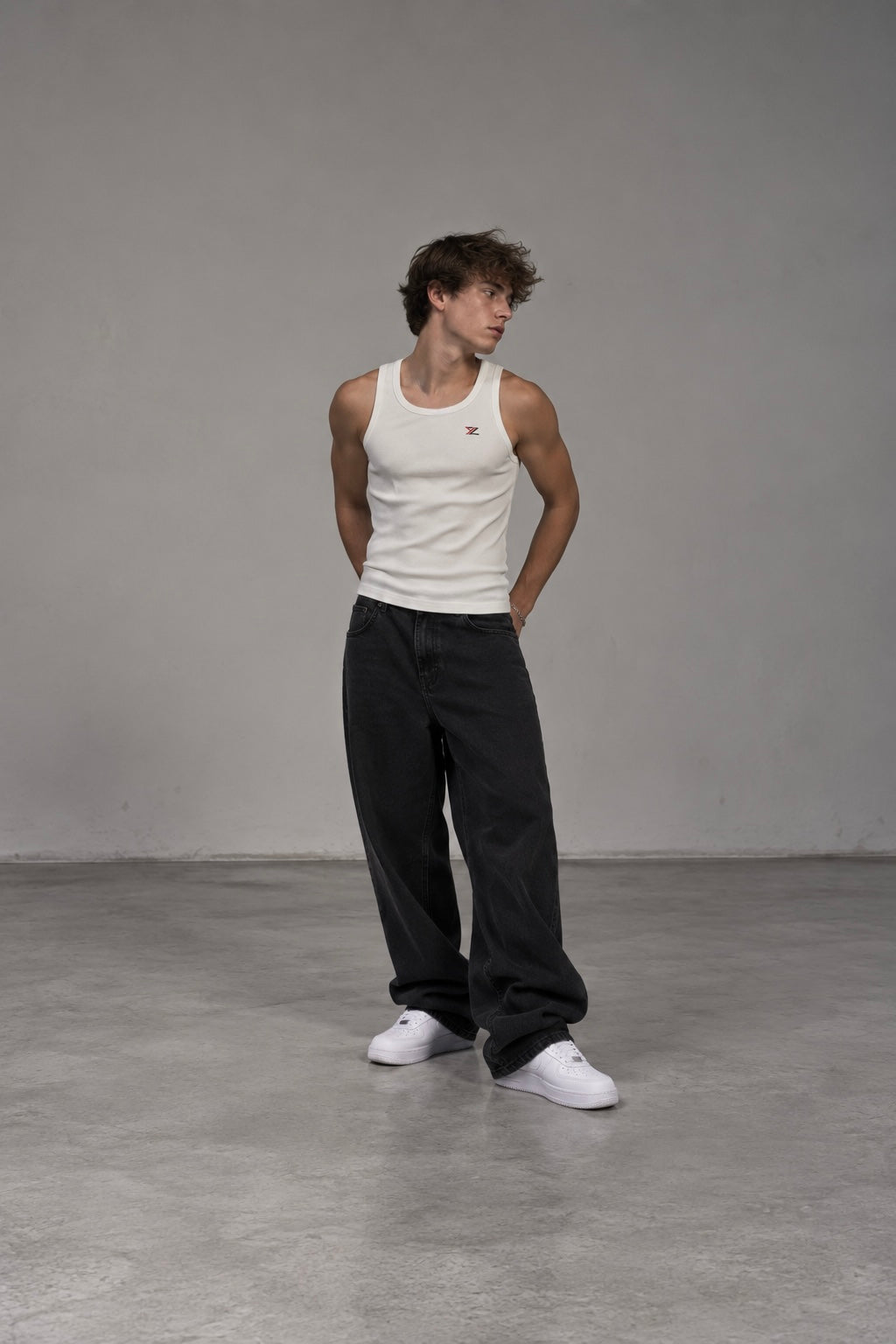 white tanktop