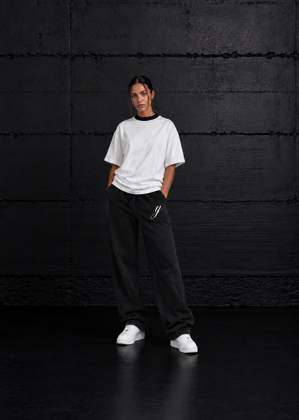 white black tee