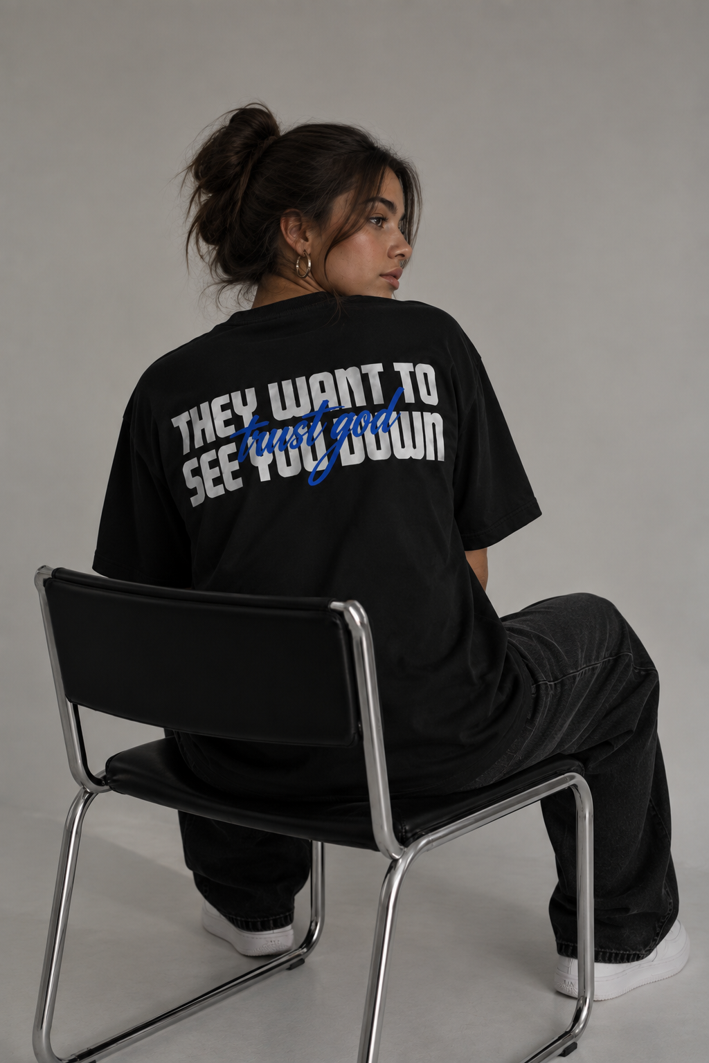 trust god blue tee