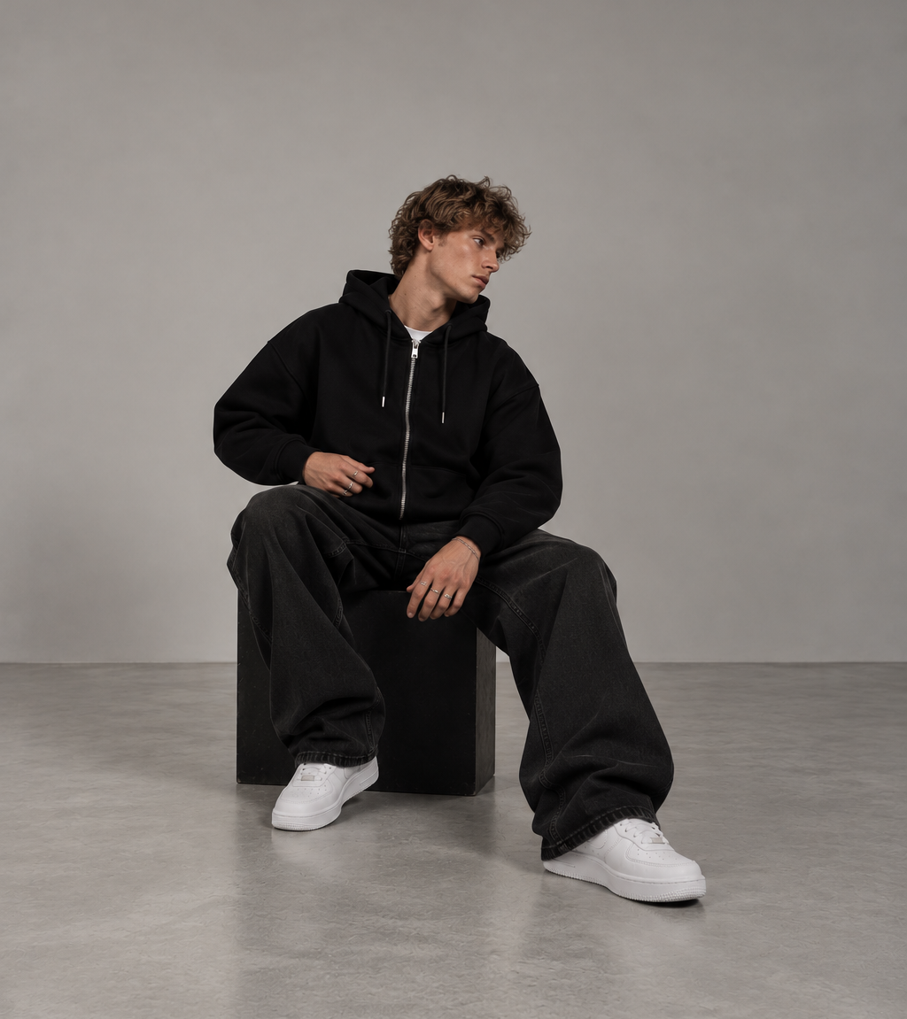 black identity zipper