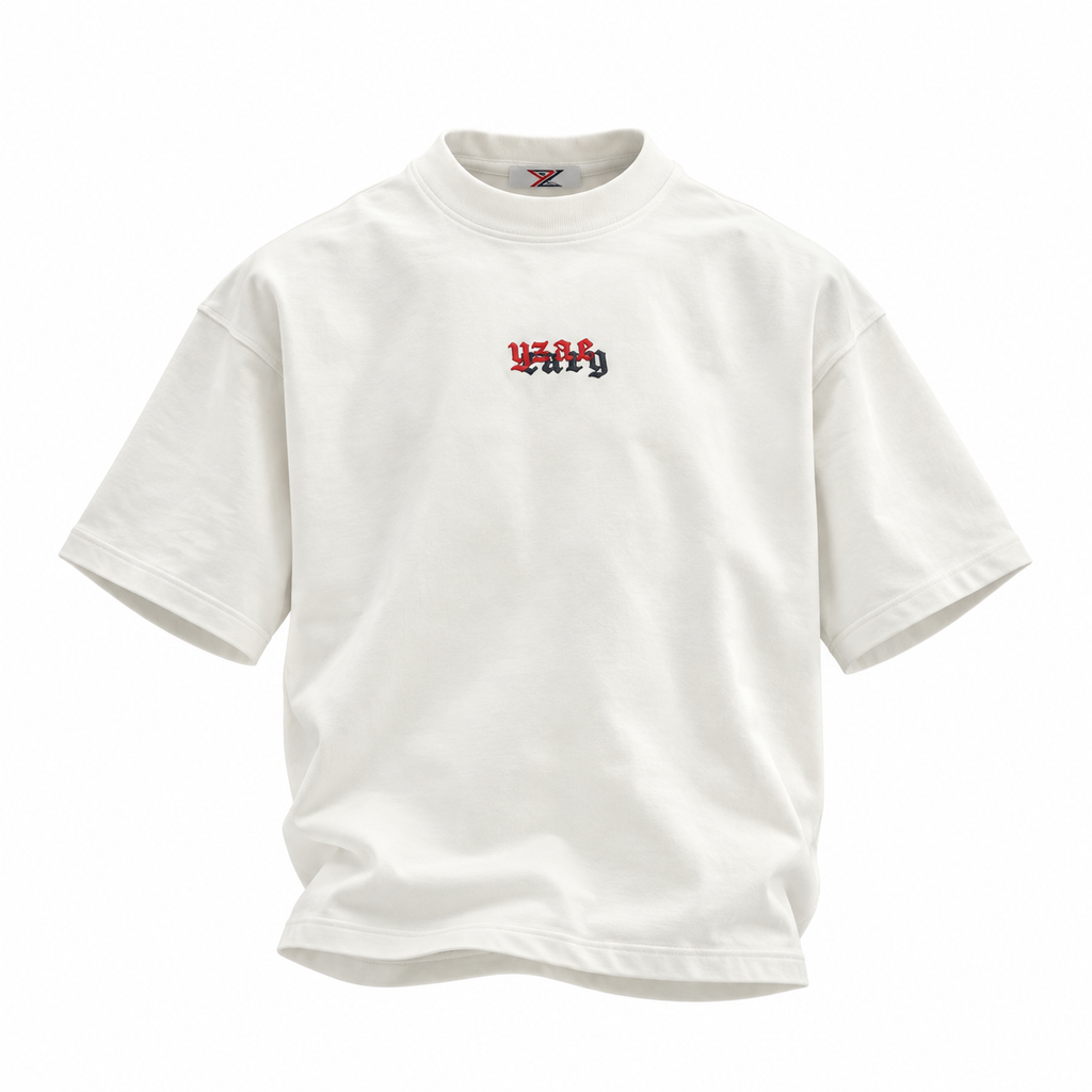 white embroidery tee