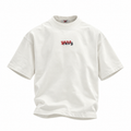 white embroidery tee