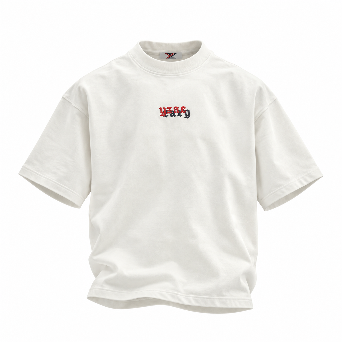 white embroidery tee