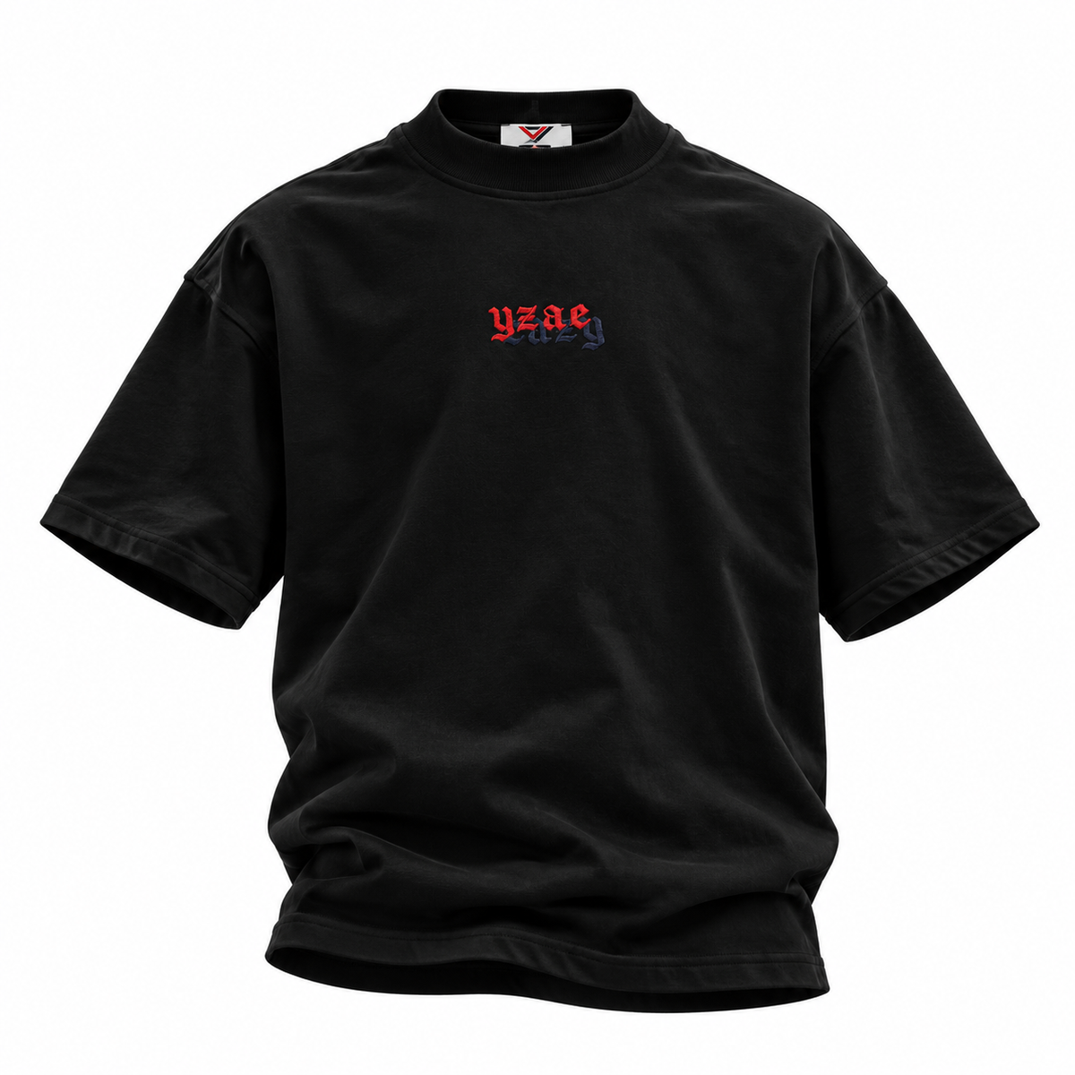 black embroidery tee