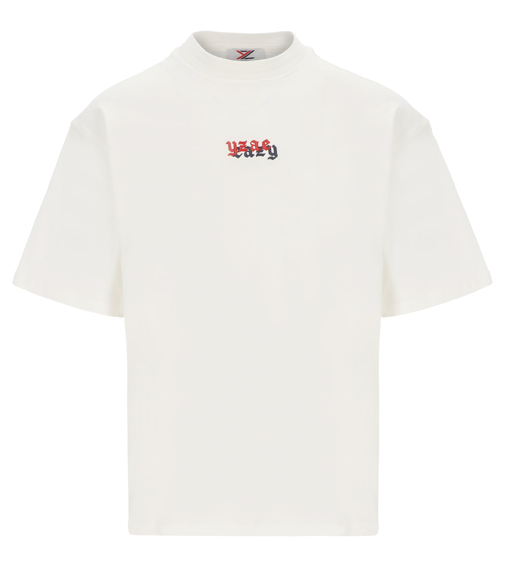 white embroidery tee