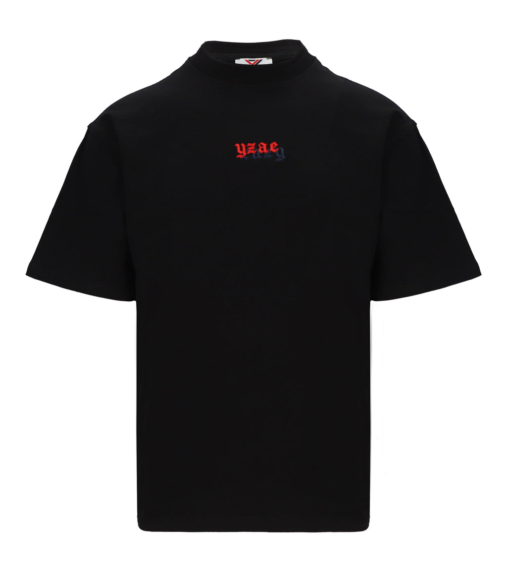 black embroidery tee